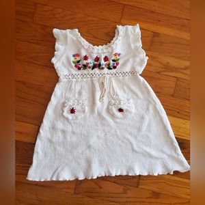 CHAVIN Cotton 100% Algodon off white embroidered blouse.